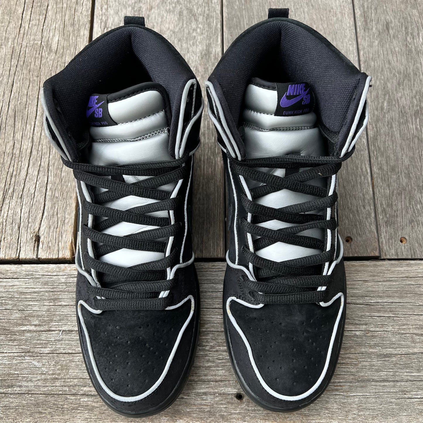 Nike SB Dunk High Black/Purple Box Size 10