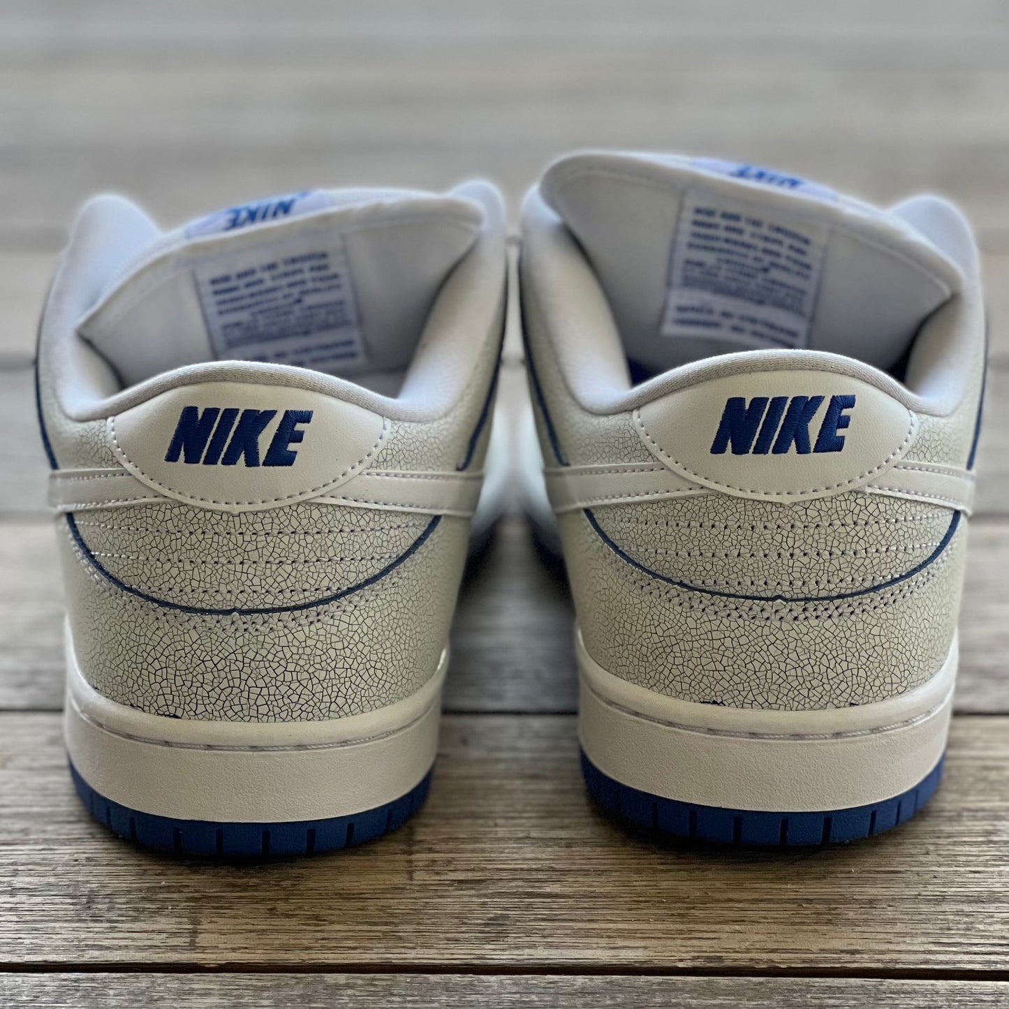 Nike SB Dunk Low White Porcelain Cracked Leather Size 13