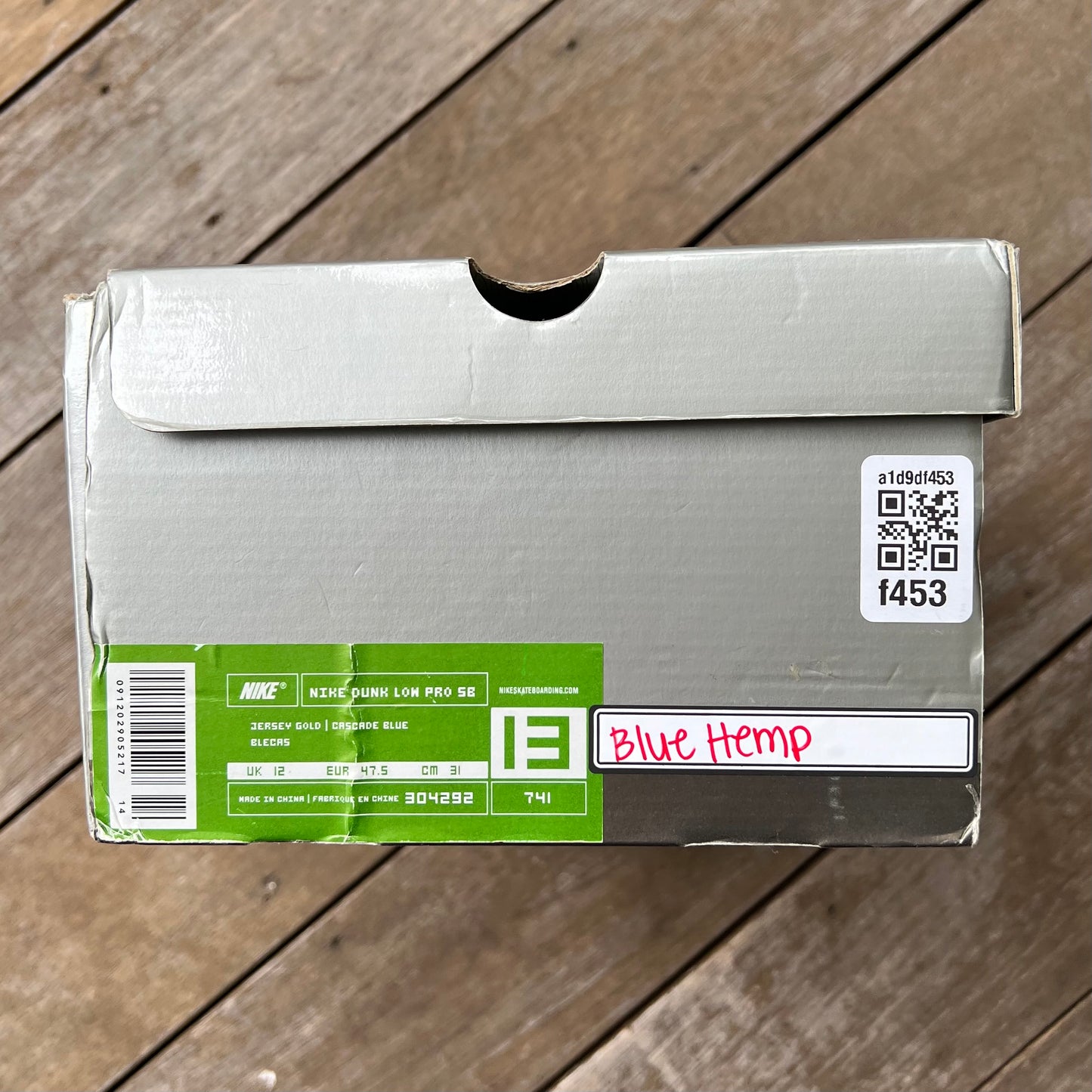 Nike SB Dunk Low Blue Hemp Size 13