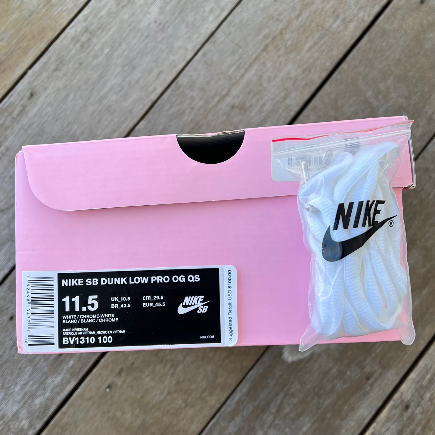 Nike SB Dunk Low White Diamond Size 11.5
