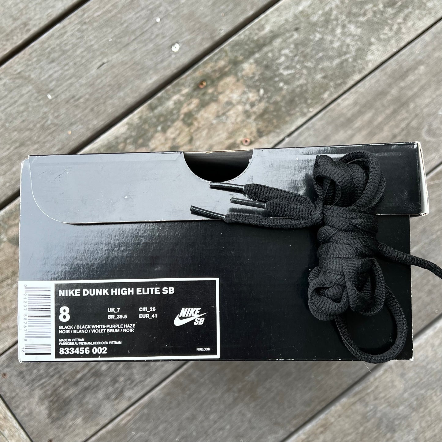 Nike SB Dunk High Black/Purple Box Size 8