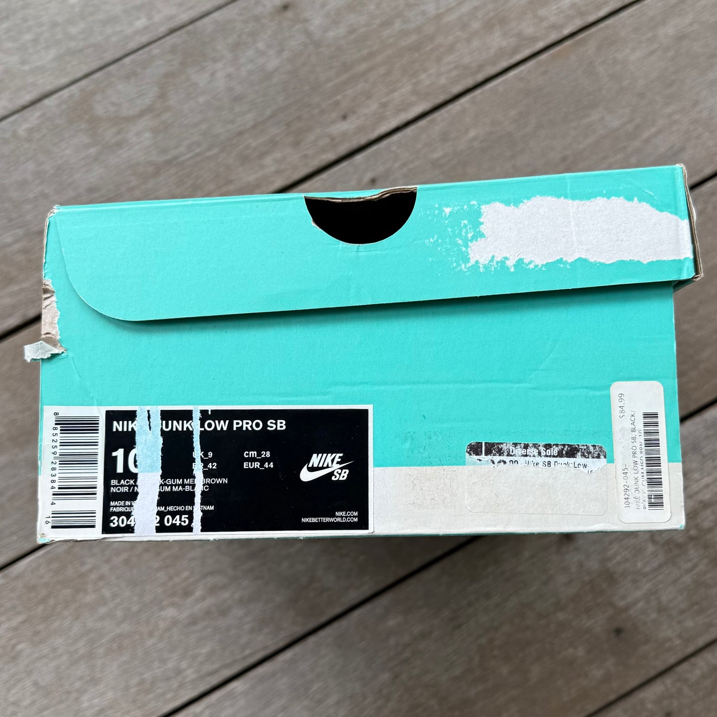 Nike SB Dunk Low Black Snakeskin Gum Size 10
