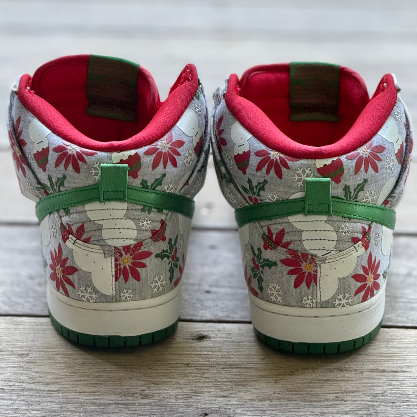 Nike SB Dunk High Ugly Christmas Sweater Grey Size 12