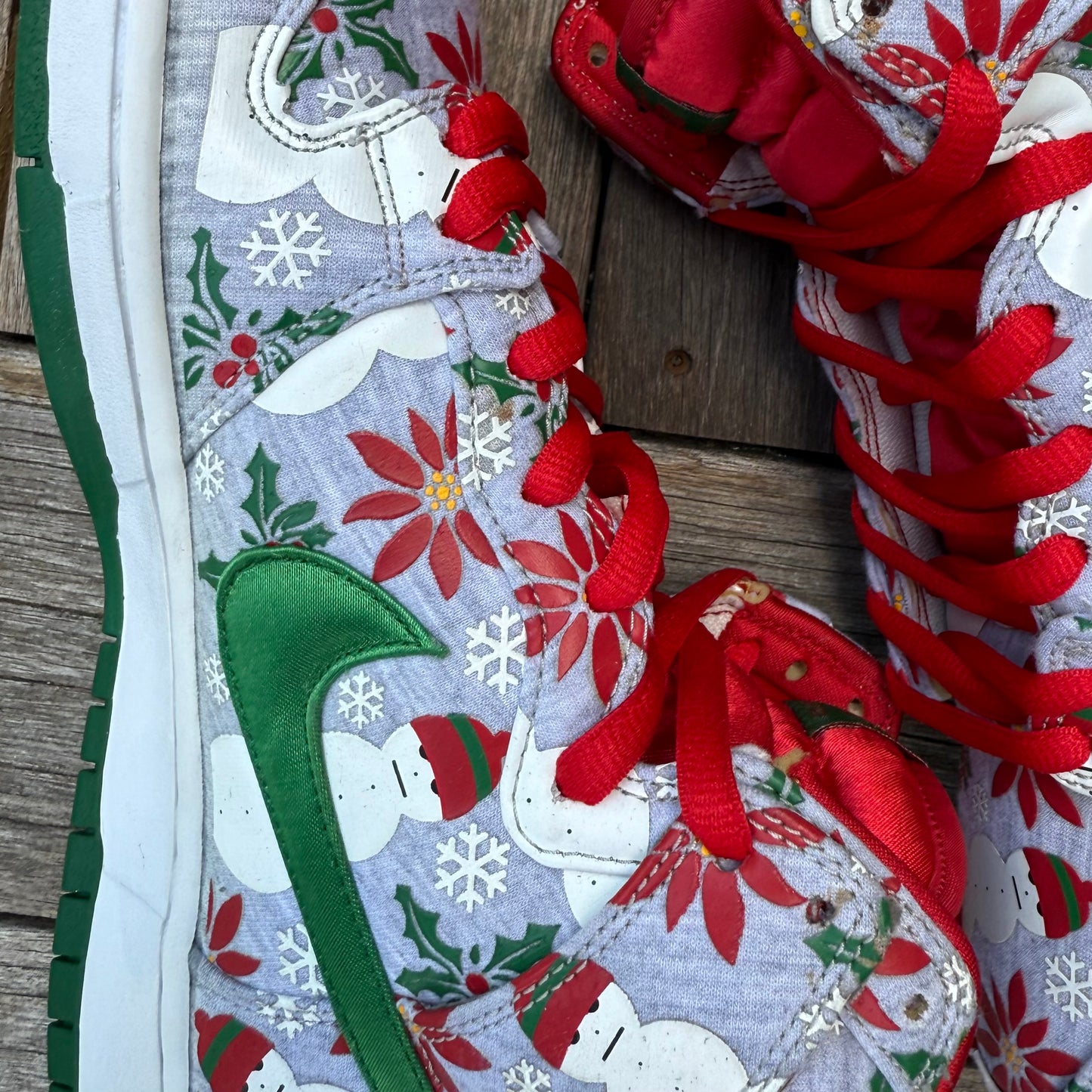 Nike SB Dunk High Ugly Christmas Sweater Grey Size 12