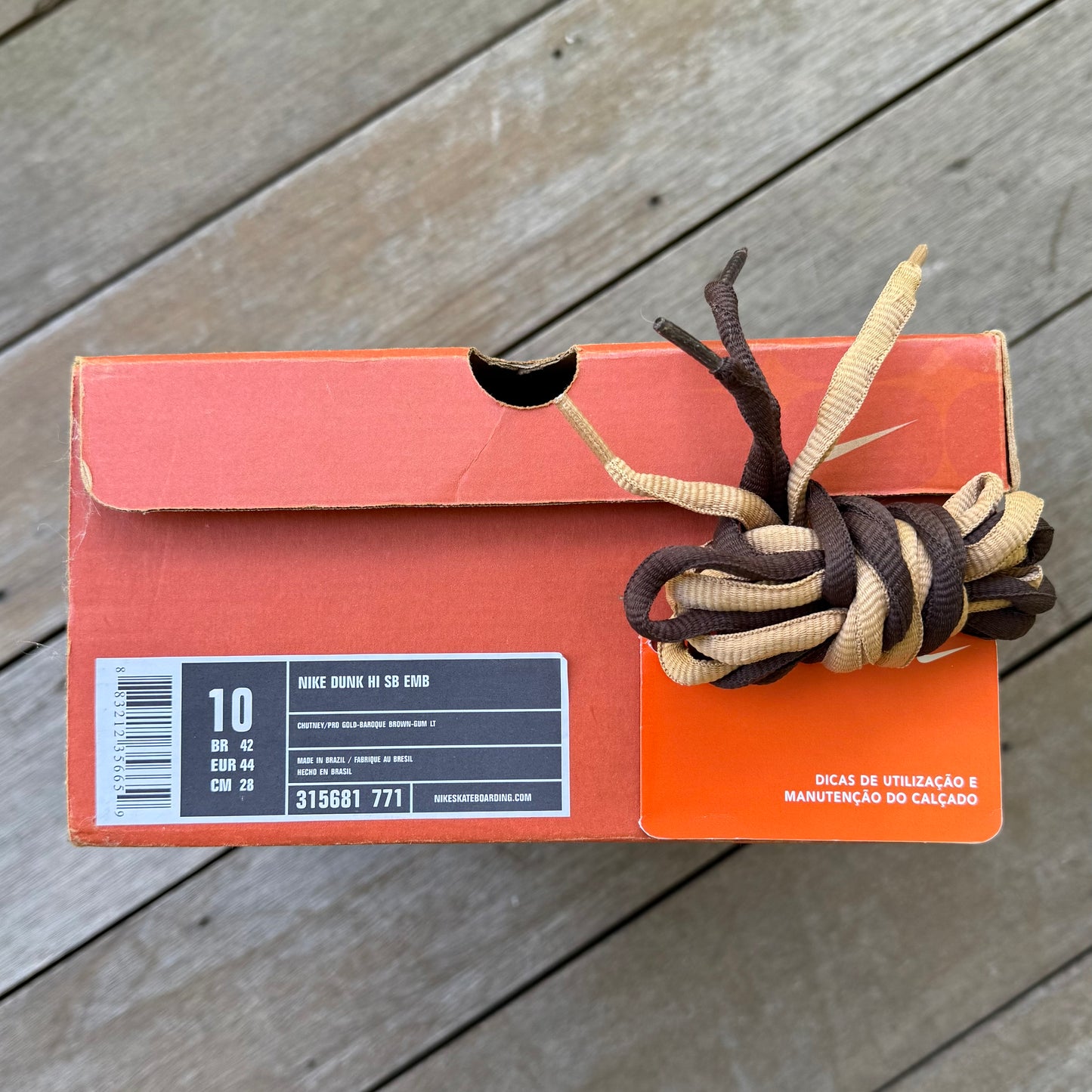 Nike SB Dunk High EMB Wheat Chutney Size 10