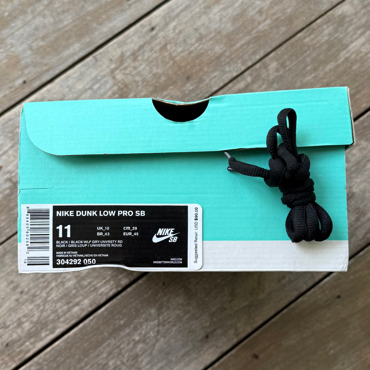 Nike SB Dunk Low Black Cement Size 11
