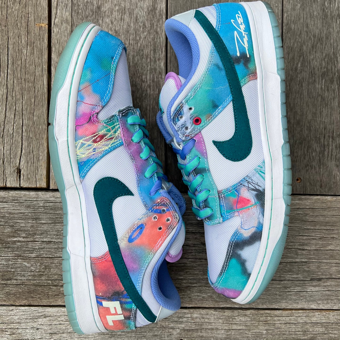 Nike SB Dunk Low Futura White Geode Teal Size 13