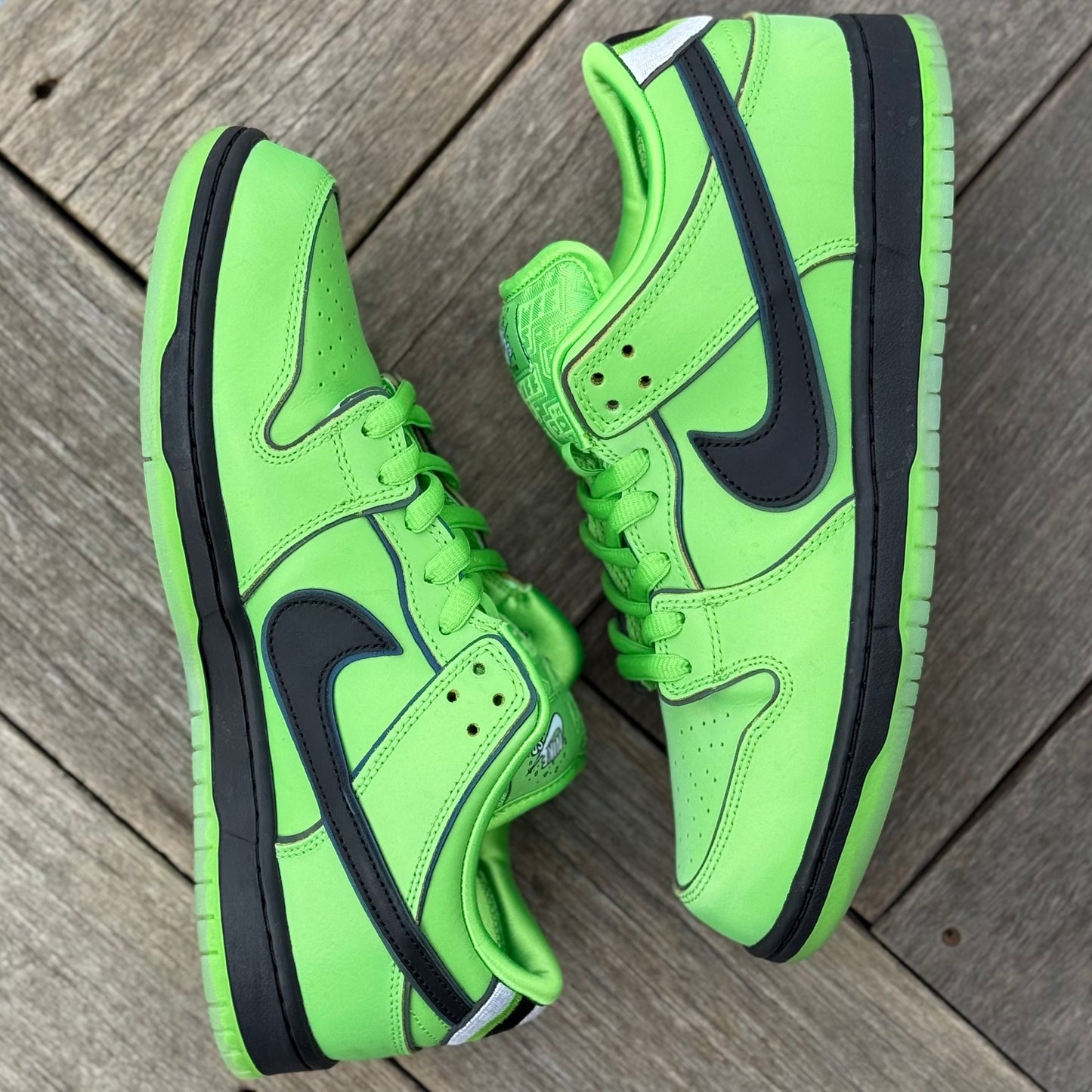 Nike SB Dunk Low Green Powerpuff Girls Buttercup Size 10