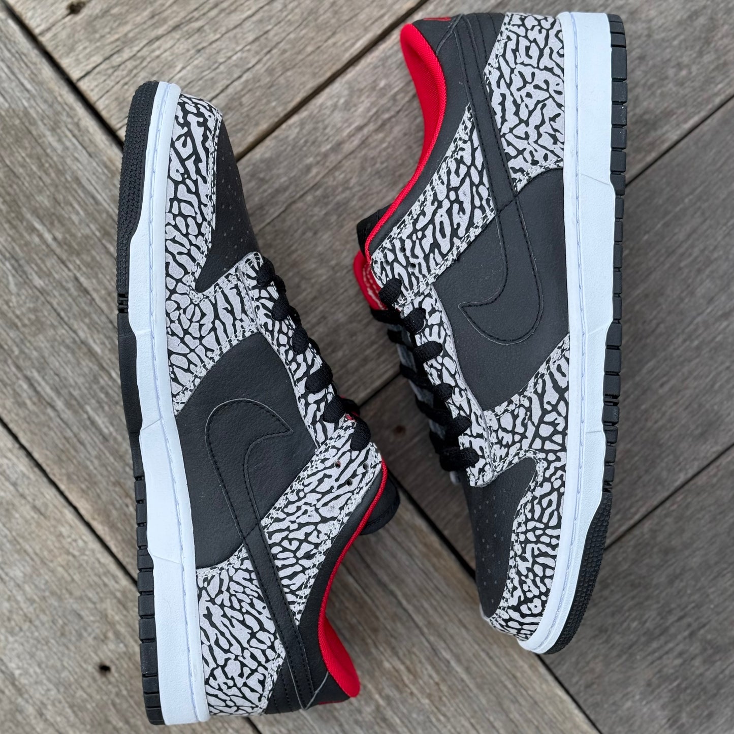 Nike Dunk Low ID Supreme Black Cement Size 11.5