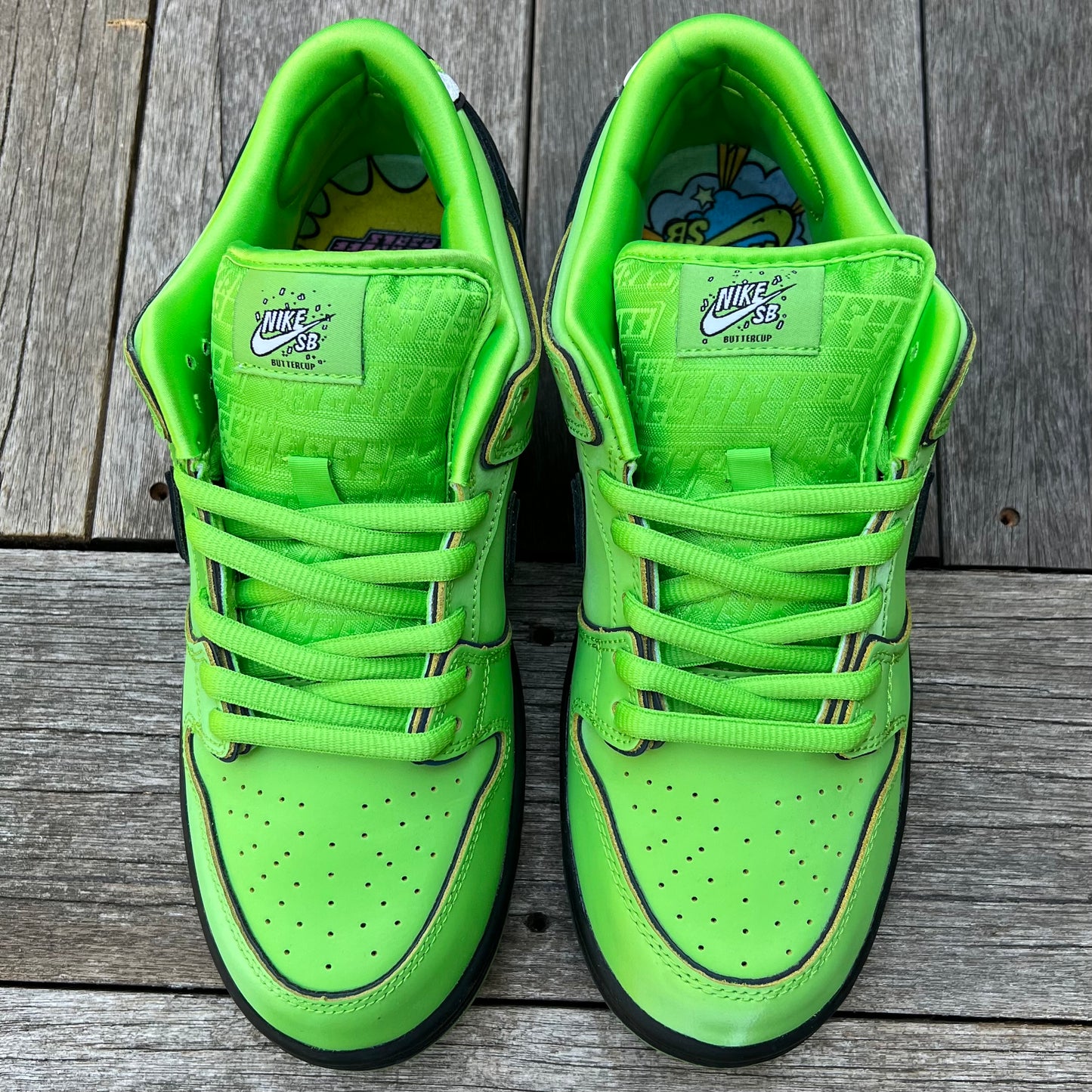 Nike SB Dunk Low Green Powerpuff Girl Buttercup Size 9