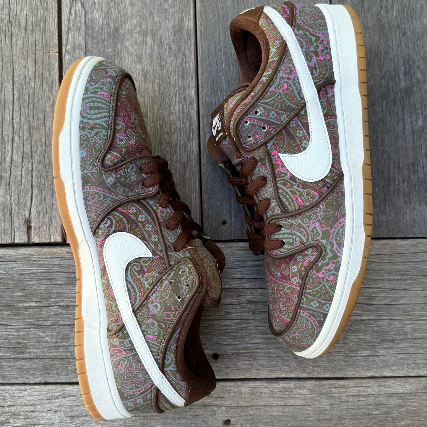 Nike SB Dunk Low Brown Paisley Size 13