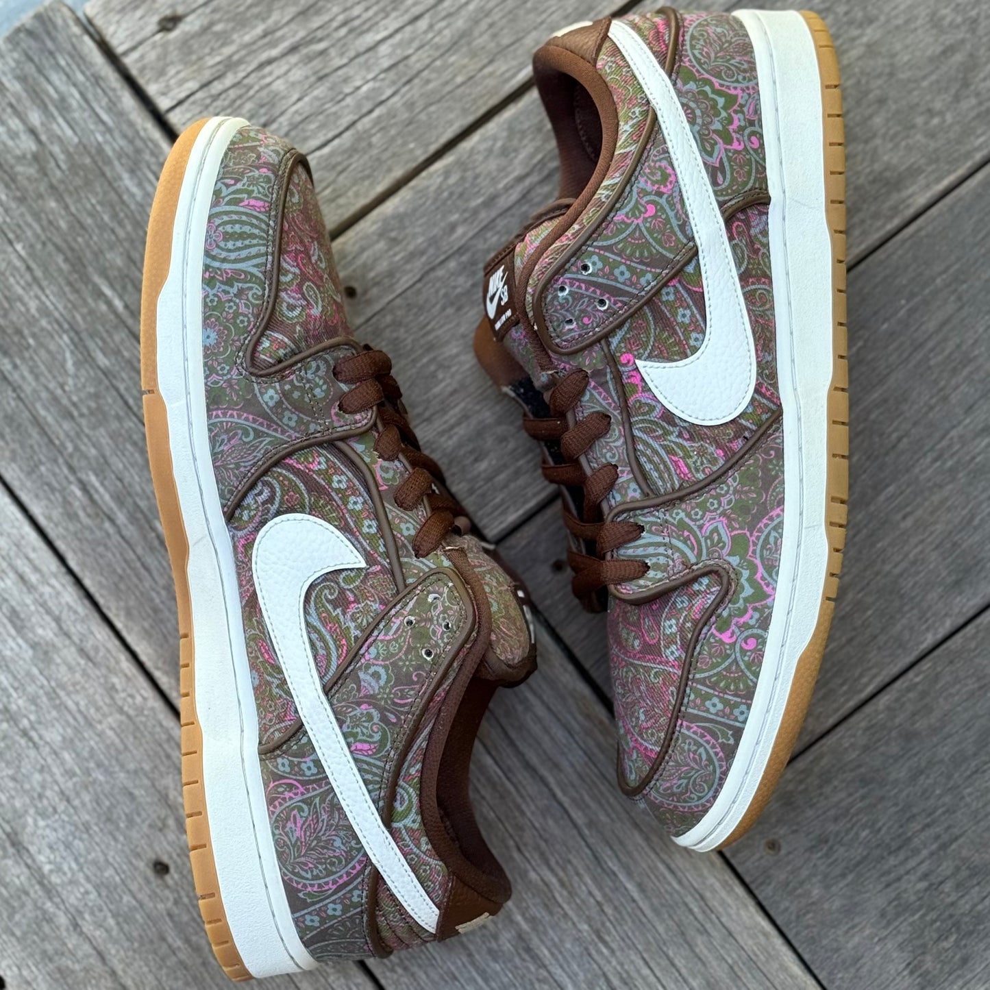 Nike SB Dunk Low Brown Paisley Size 13