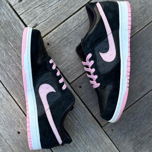 Nike Dunk Low 6.0 Black Perfect Pink Ostrich WMNS Size 12