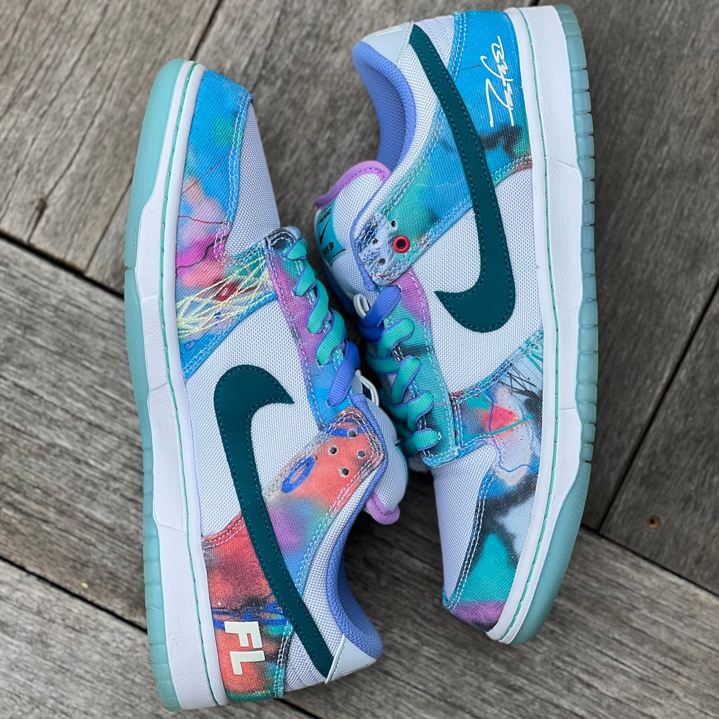 Nike SB Dunk Low Futura White Geode Teal Size 10