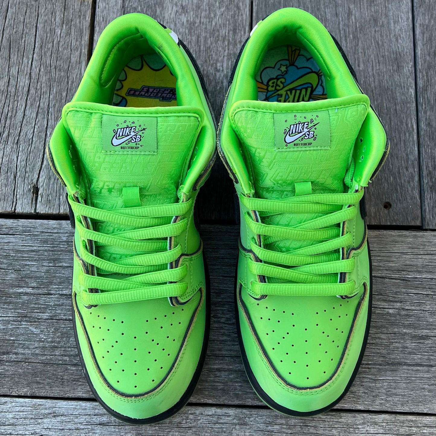 Nike SB Dunk Low Green Powerpuff Girl Buttercup Size 9.5