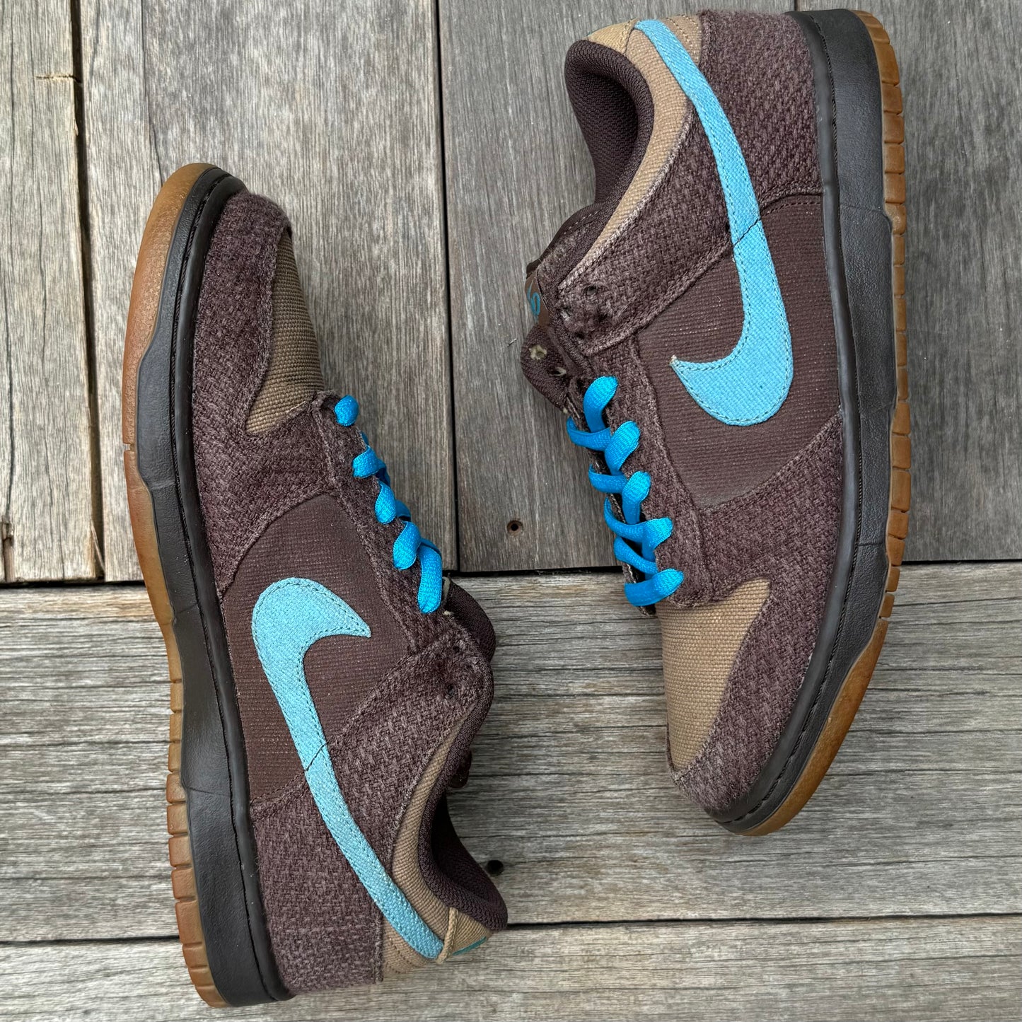 Nike Dunk Low 6.0 Baroque Brown Mineral Blue Hemp Size 10