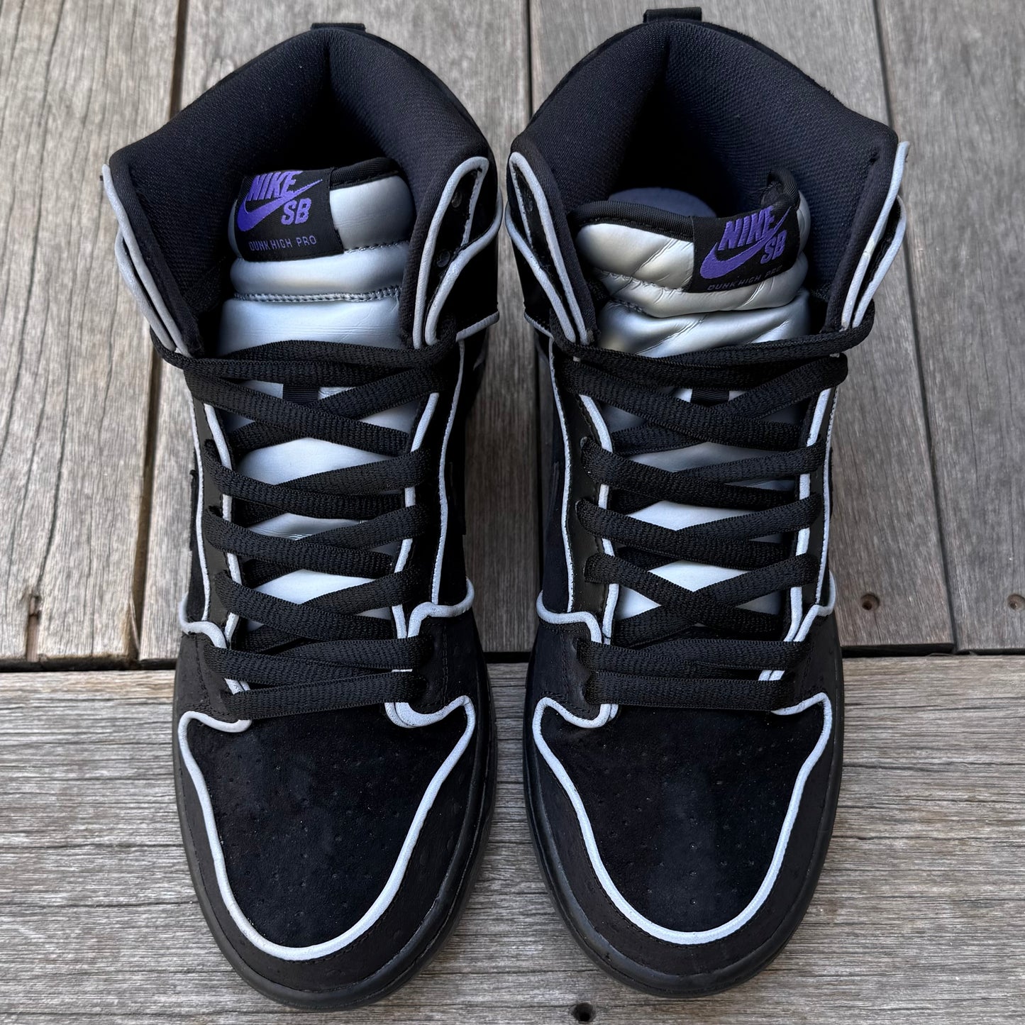 Nike SB Dunk High Black/Purple Box Size 9