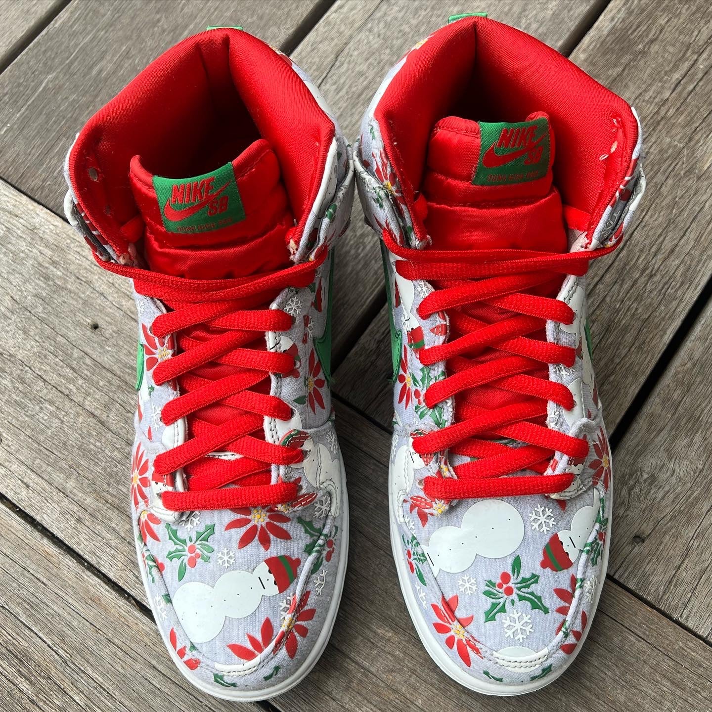 Nike SB Dunk High Ugly Christmas Sweater Grey Size 10