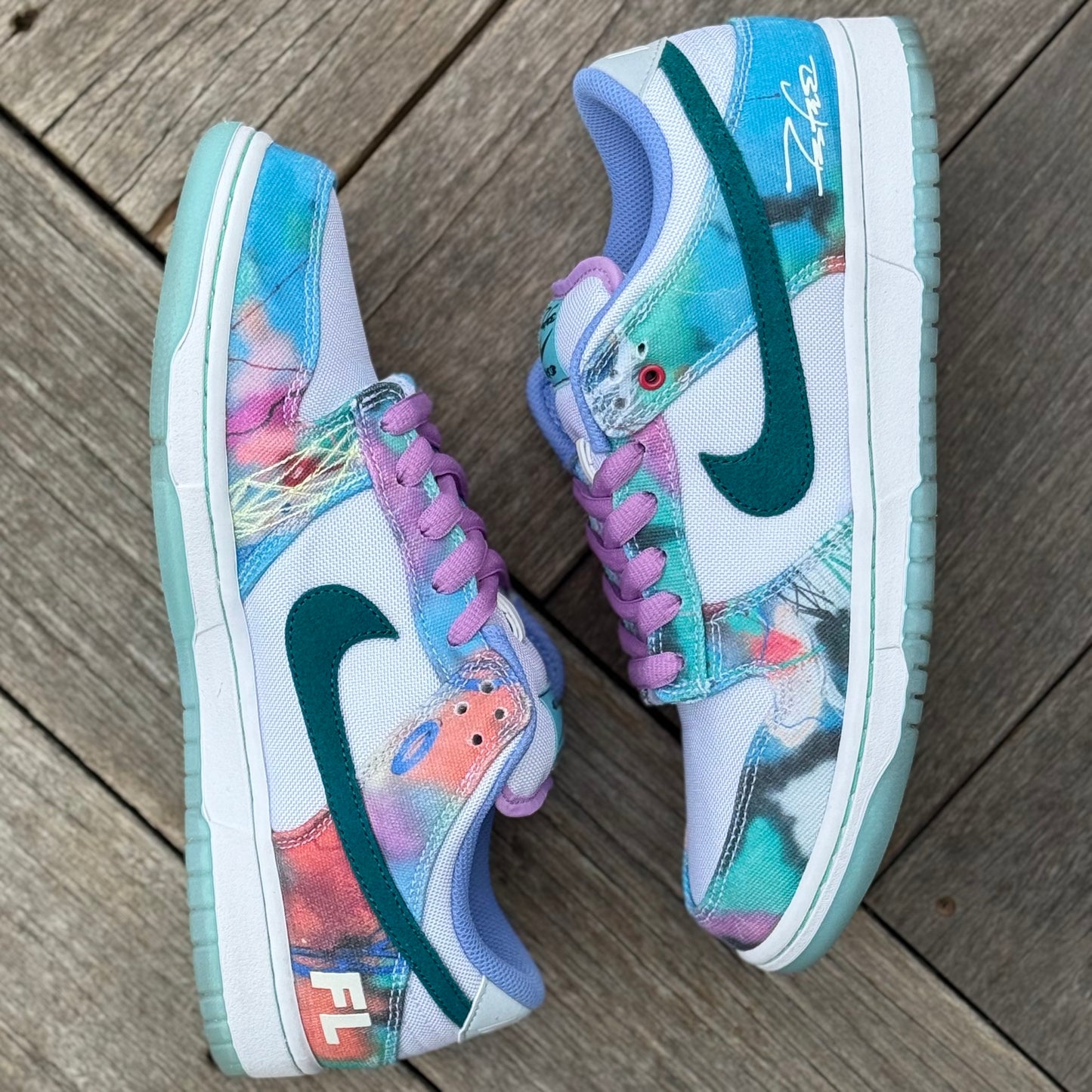Nike SB Dunk Low Futura White Geode Teal Size 9.5