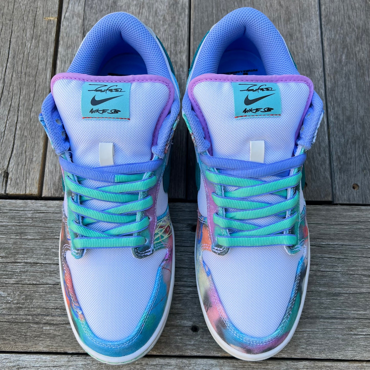 Nike SB Dunk Low Futura White Geode Teal Size 9