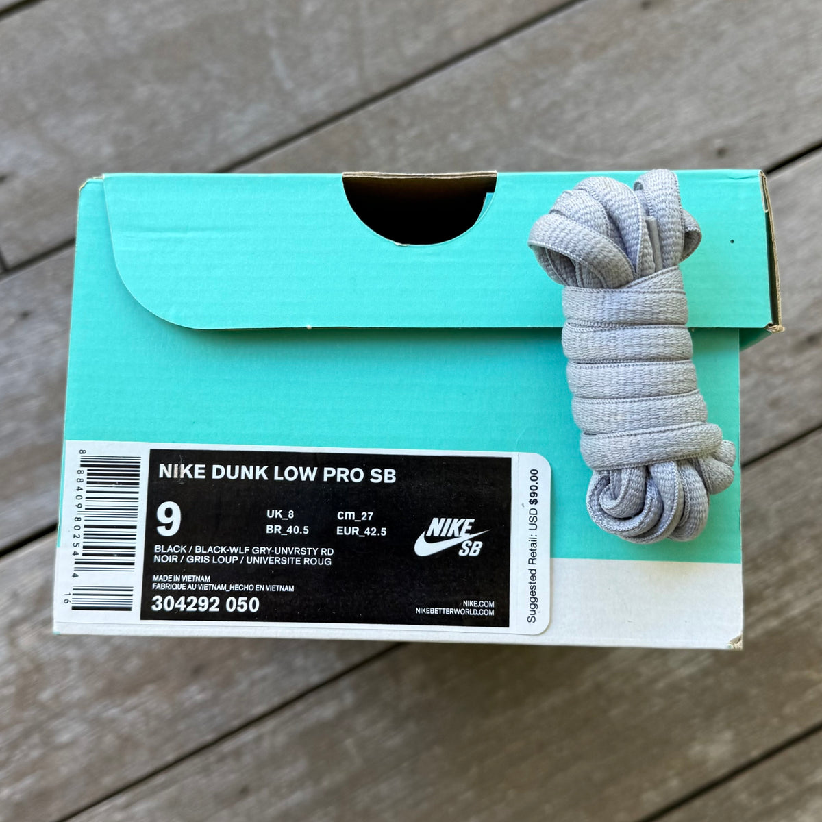 Nike SB Dunk Low Black Cement Size 9