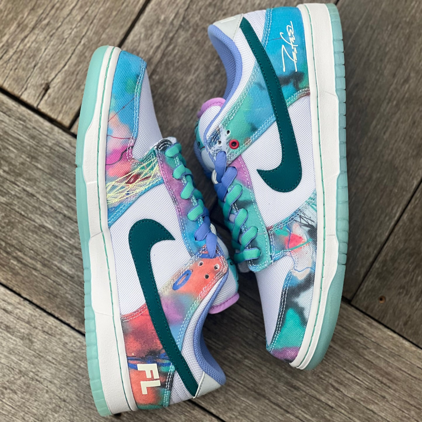 Nike SB Dunk Low Futura White Geode Teal Size 10