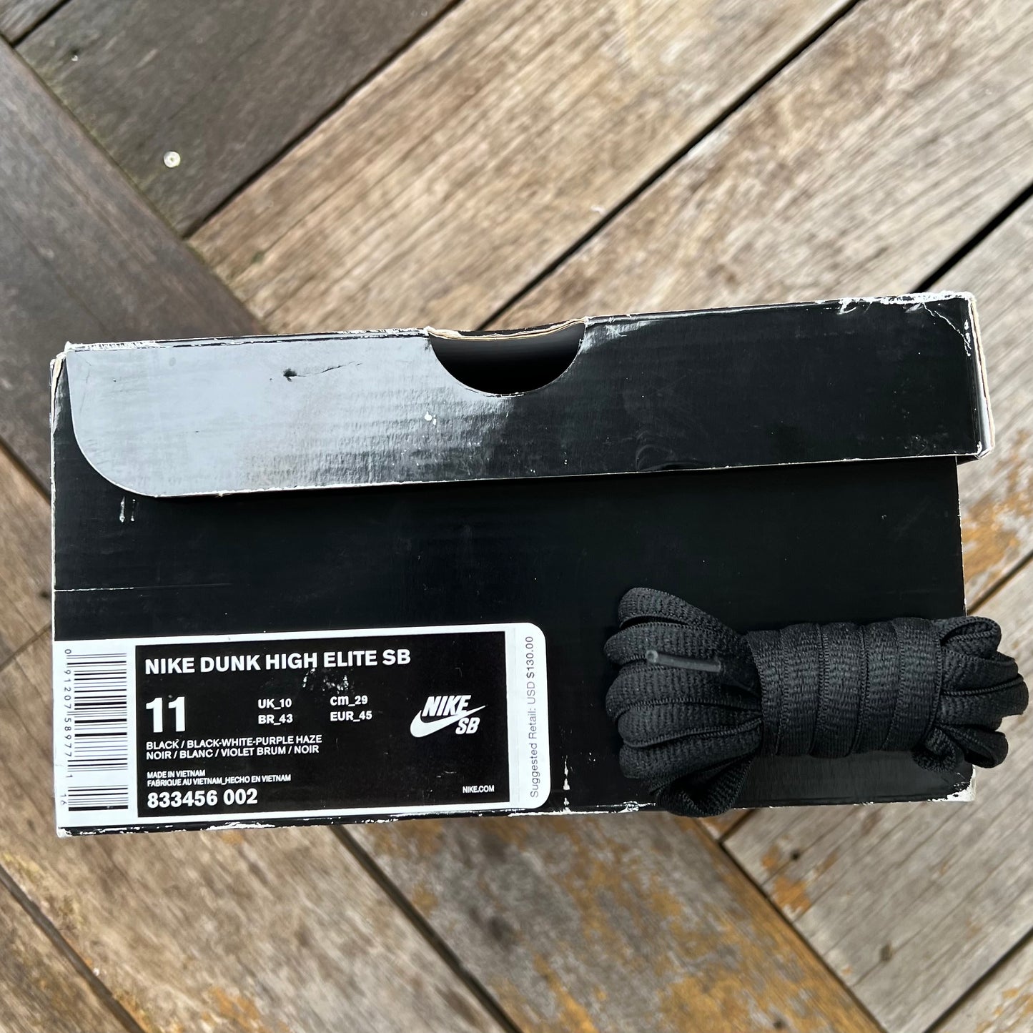 Nike SB Dunk High Black/Purple Box Size 11