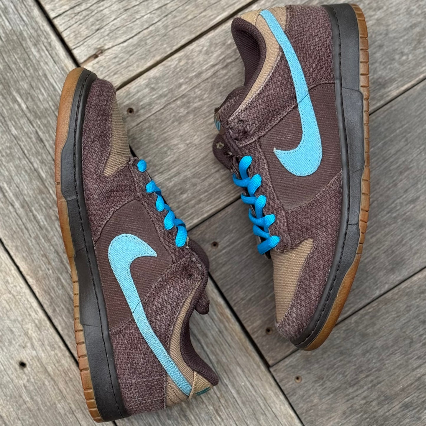 Nike Dunk Low 6.0 Baroque Brown Mineral Blue Hemp Size 10