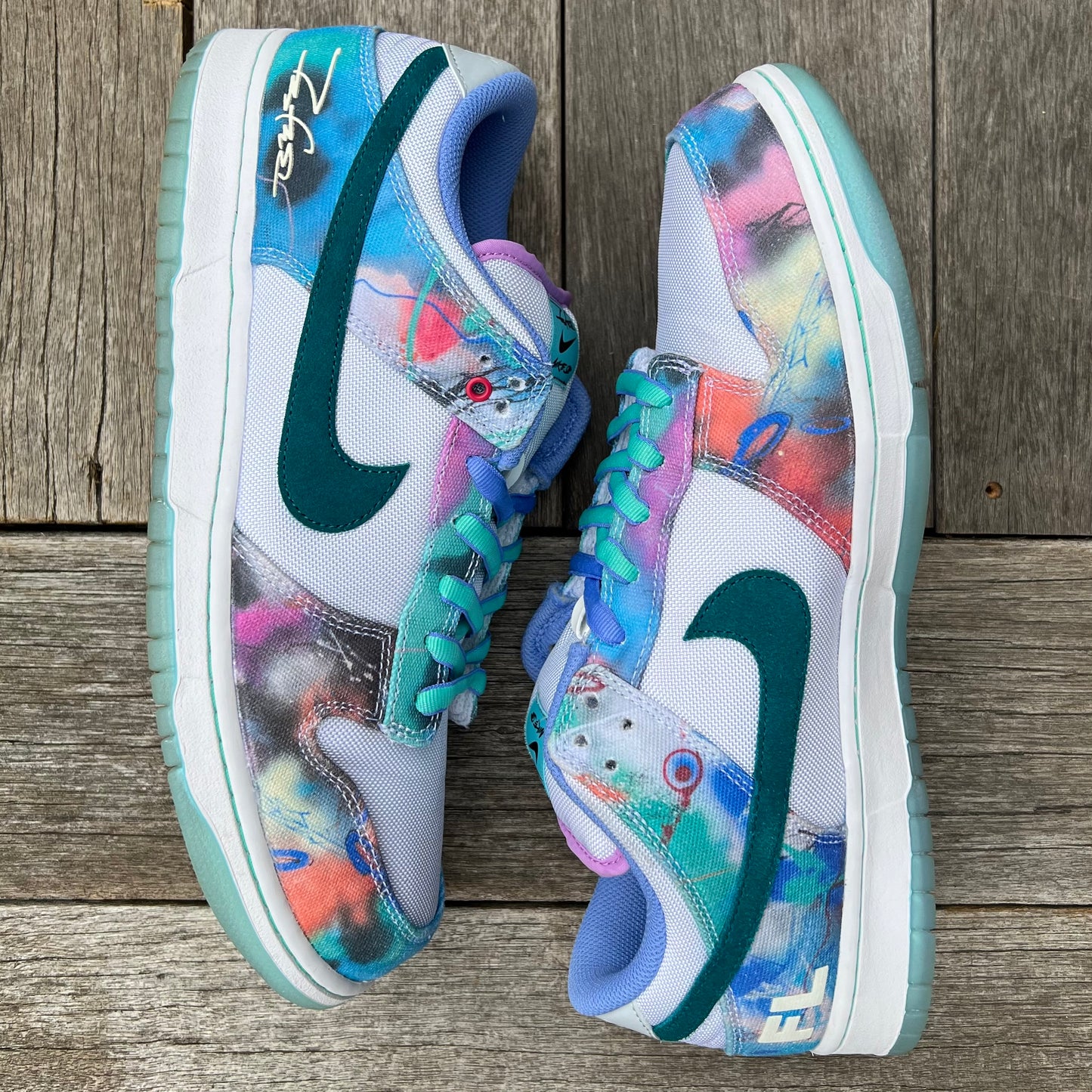 Nike SB Dunk Low Futura White Geode Teal Size 13