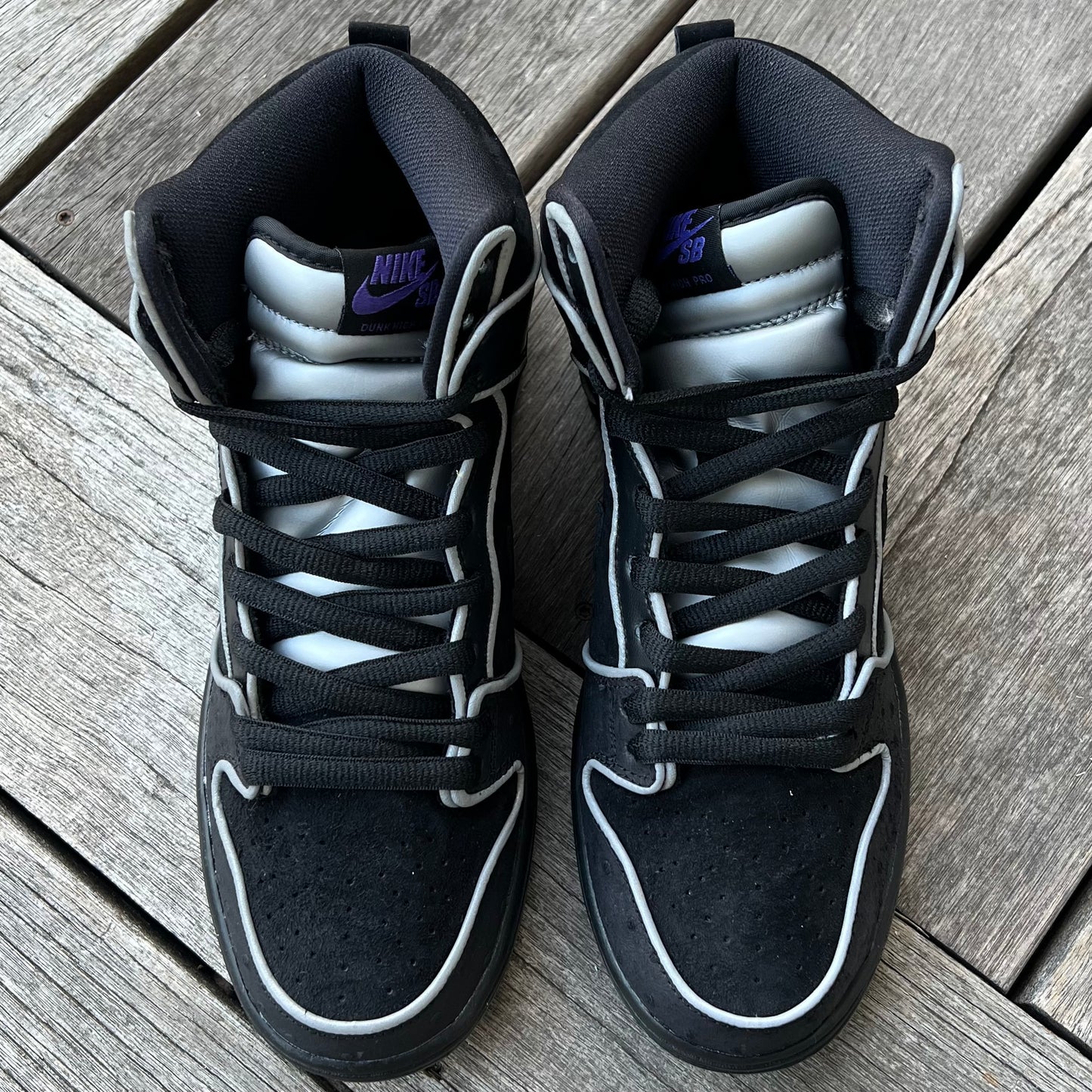 Nike SB Dunk High Black/Purple Box Size 8