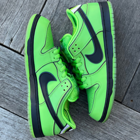 Nike SB Dunk Low Green Powerpuff Girl Buttercup Size 9.5