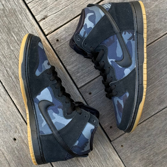 Nike SB Dunk High Obsidian Camo Size 8.5