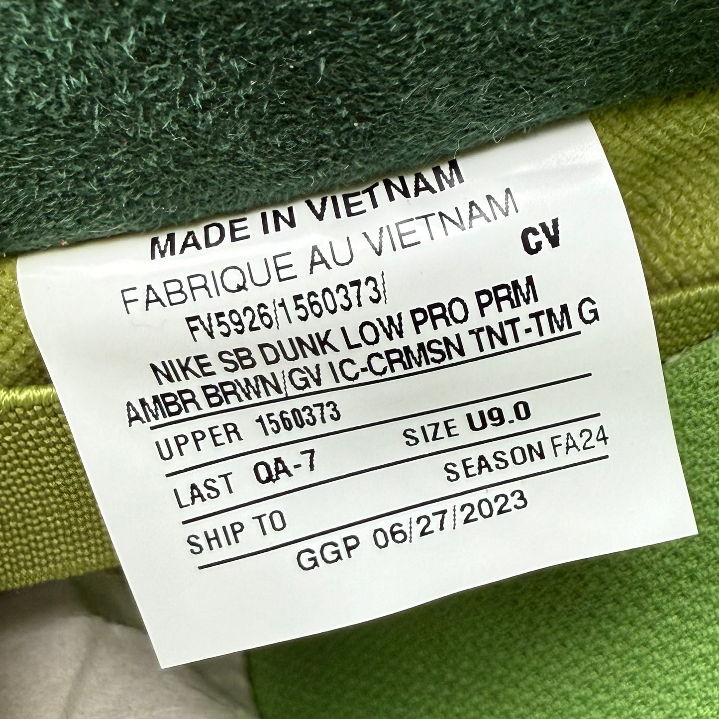 Nike SB Dunk Low Escargot SAMPLE Size 9