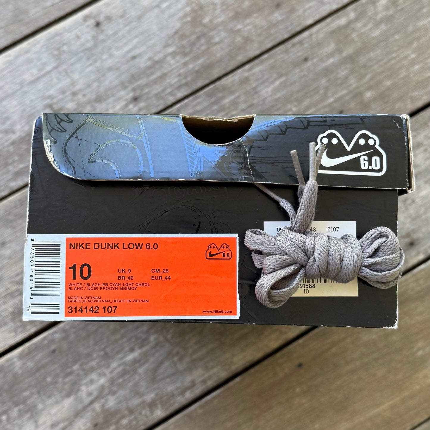 Nike Dunk Low 6.0 Cyan Light Charcoal Size 10