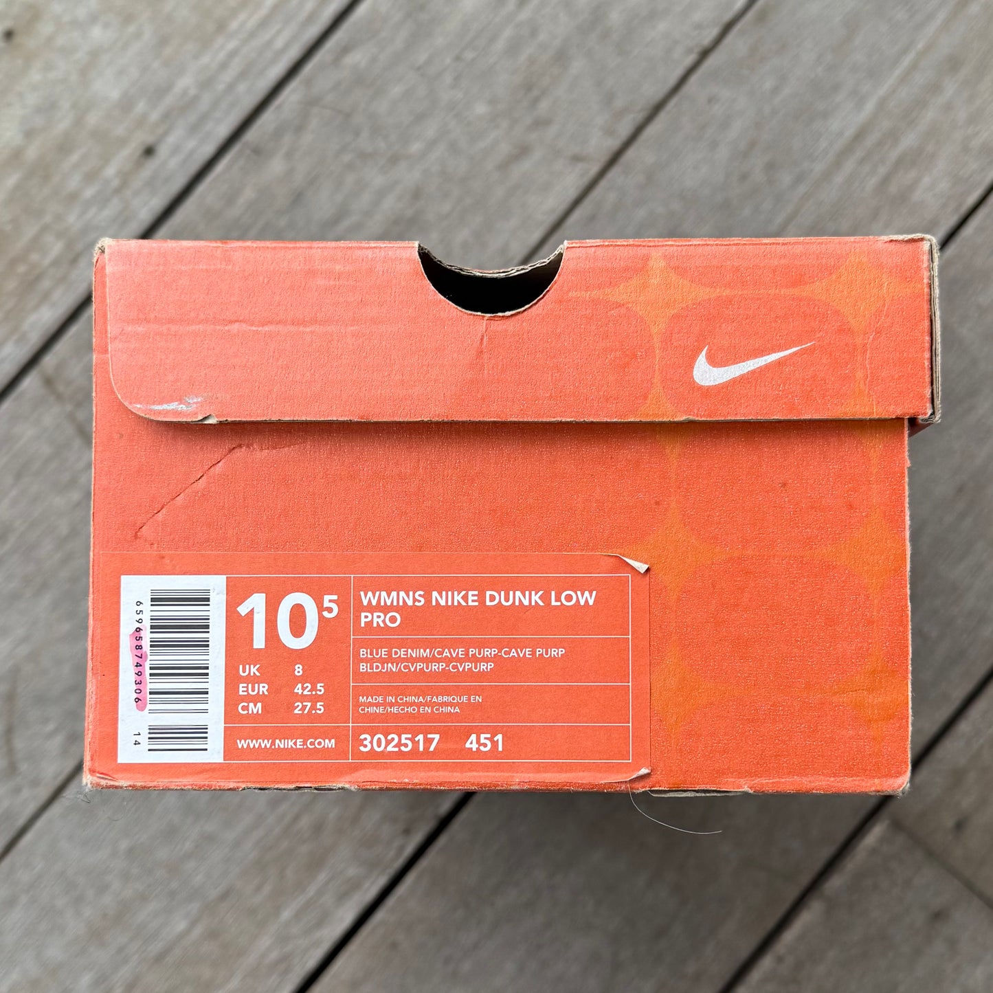 Nike Dunk Low Pro Cave Purple WMNS Size 10.5 (Men’s 9/9.5)