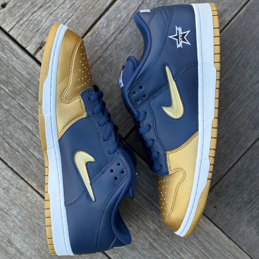 Nike SB Dunk Low Supreme Jewel Navy/Gold Size 11.5