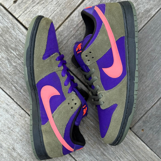 Nike SB Dunk Low Medium Olive Atomic Red Size 11.5