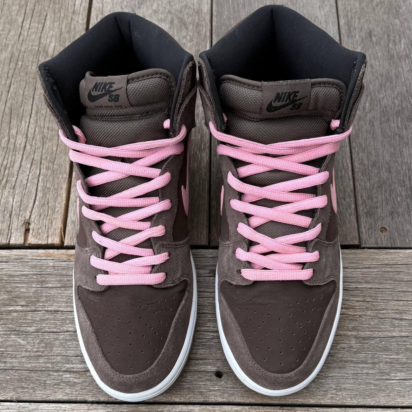 Nike SB Dunk High Pink Smoke Baroque Brown Size 12