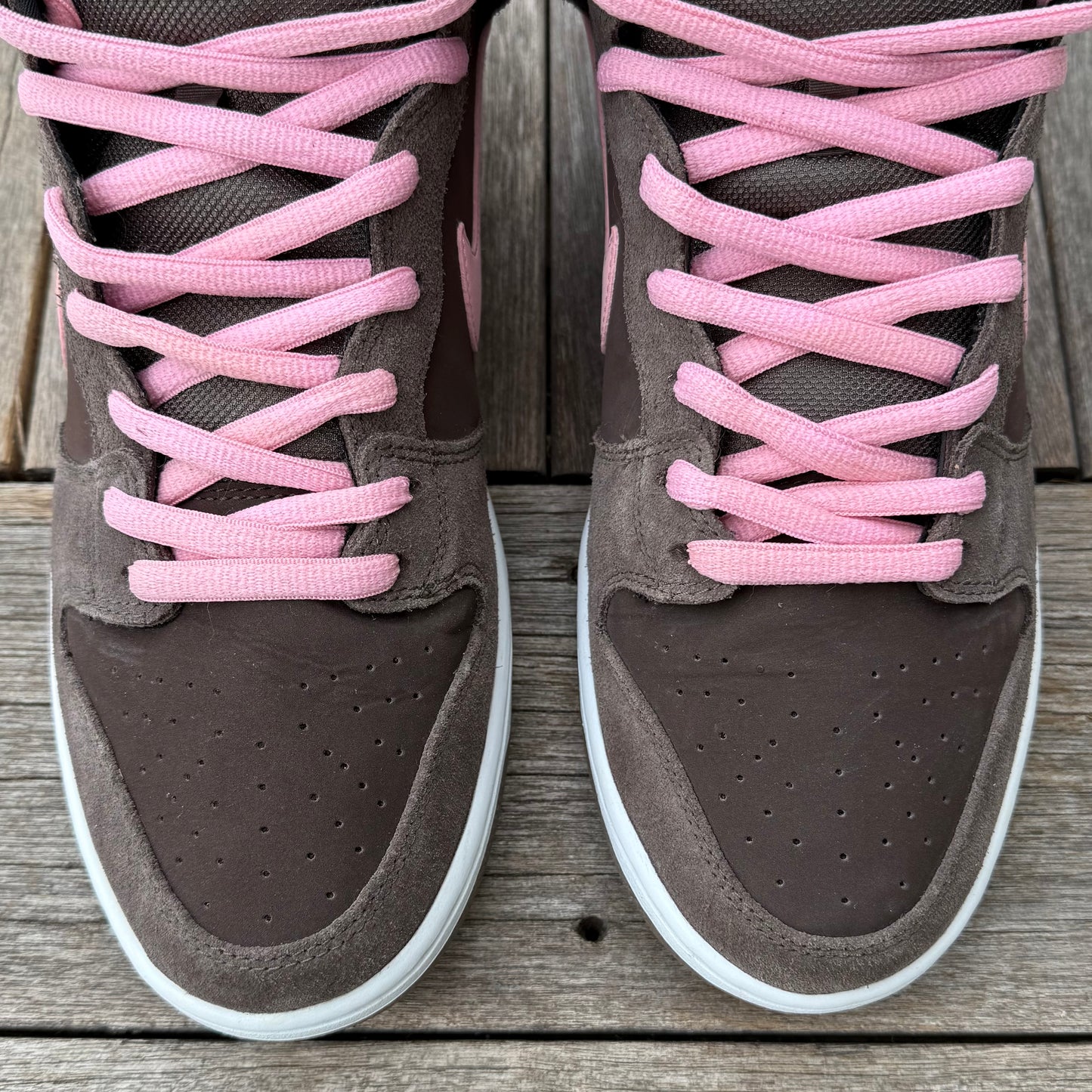 Nike SB Dunk High Pink Smoke Baroque Brown Size 12