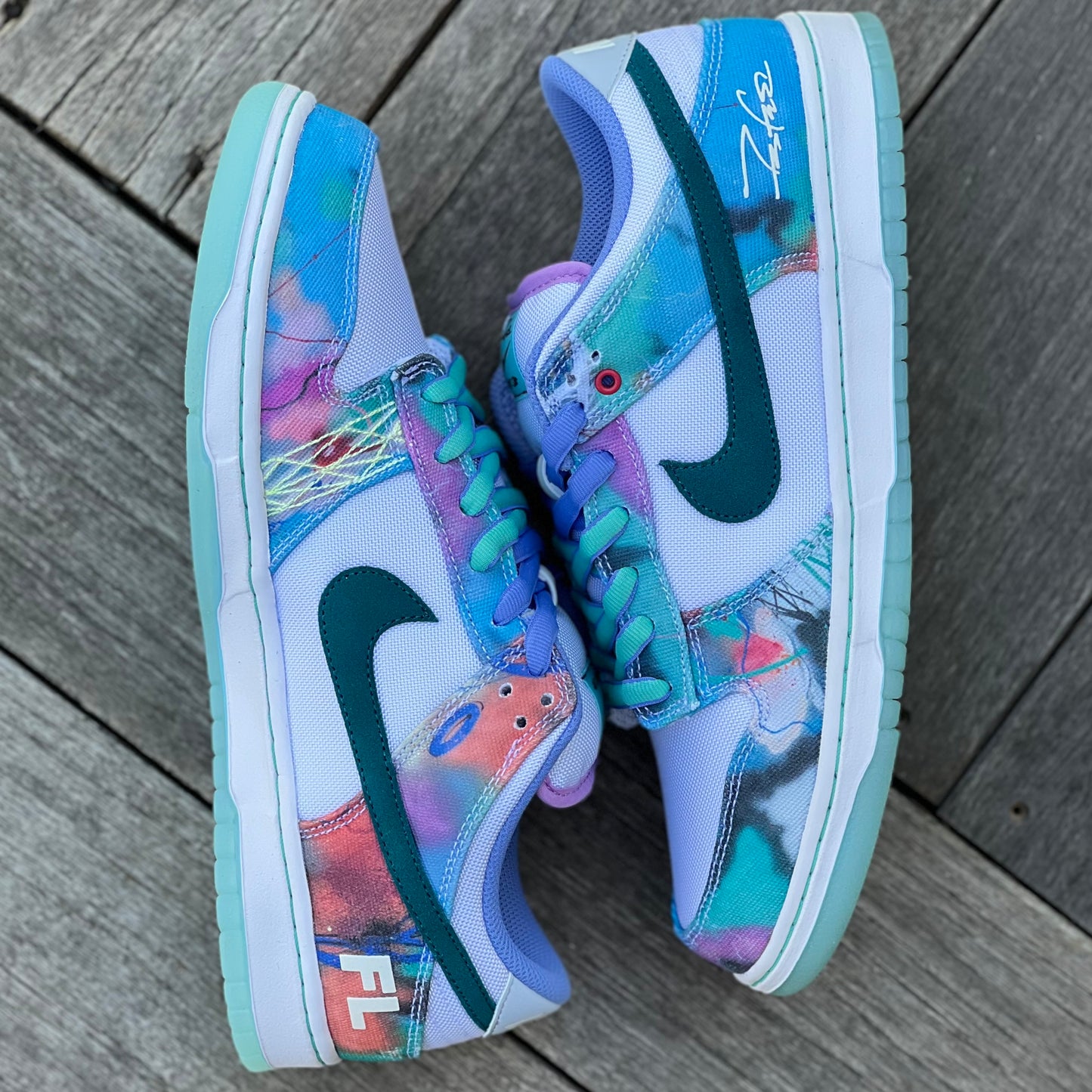Nike SB Dunk Low Futura White Geode Teal Size 10.5