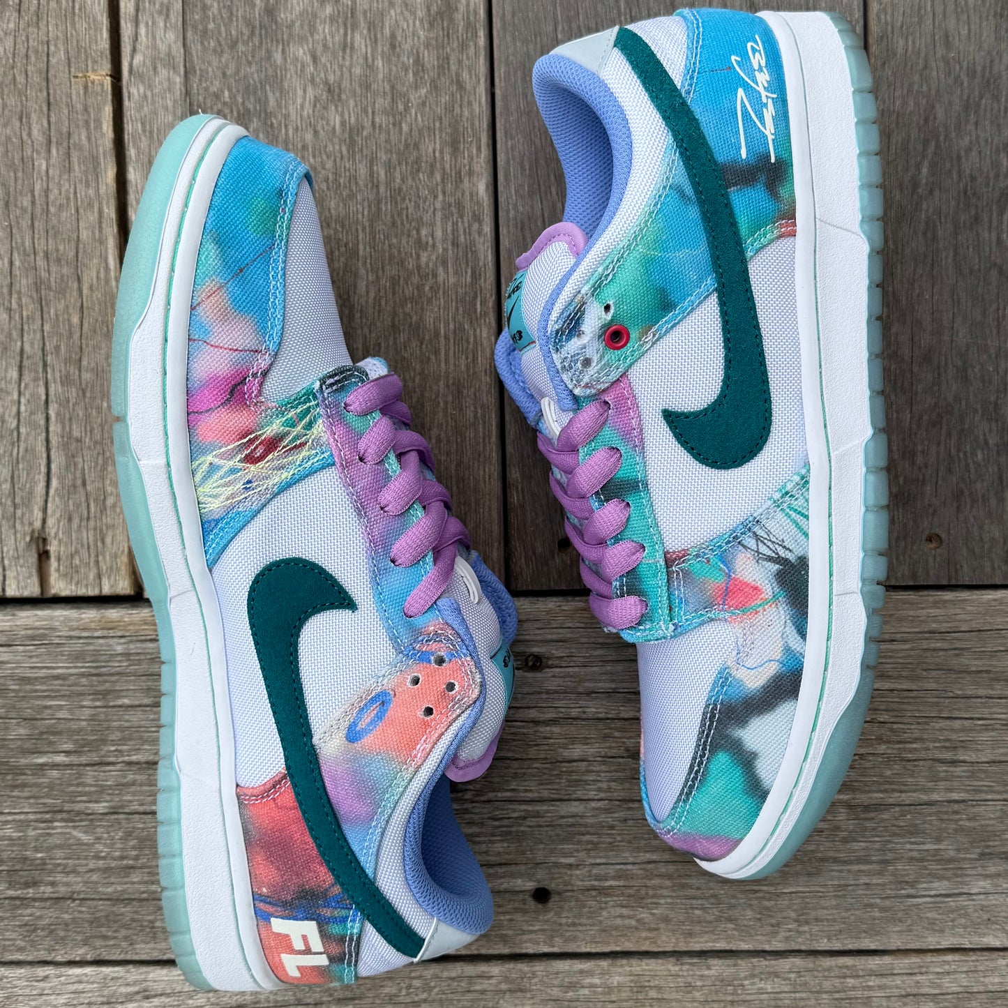 Nike SB Dunk Low Futura White Geode Teal Size 9.5