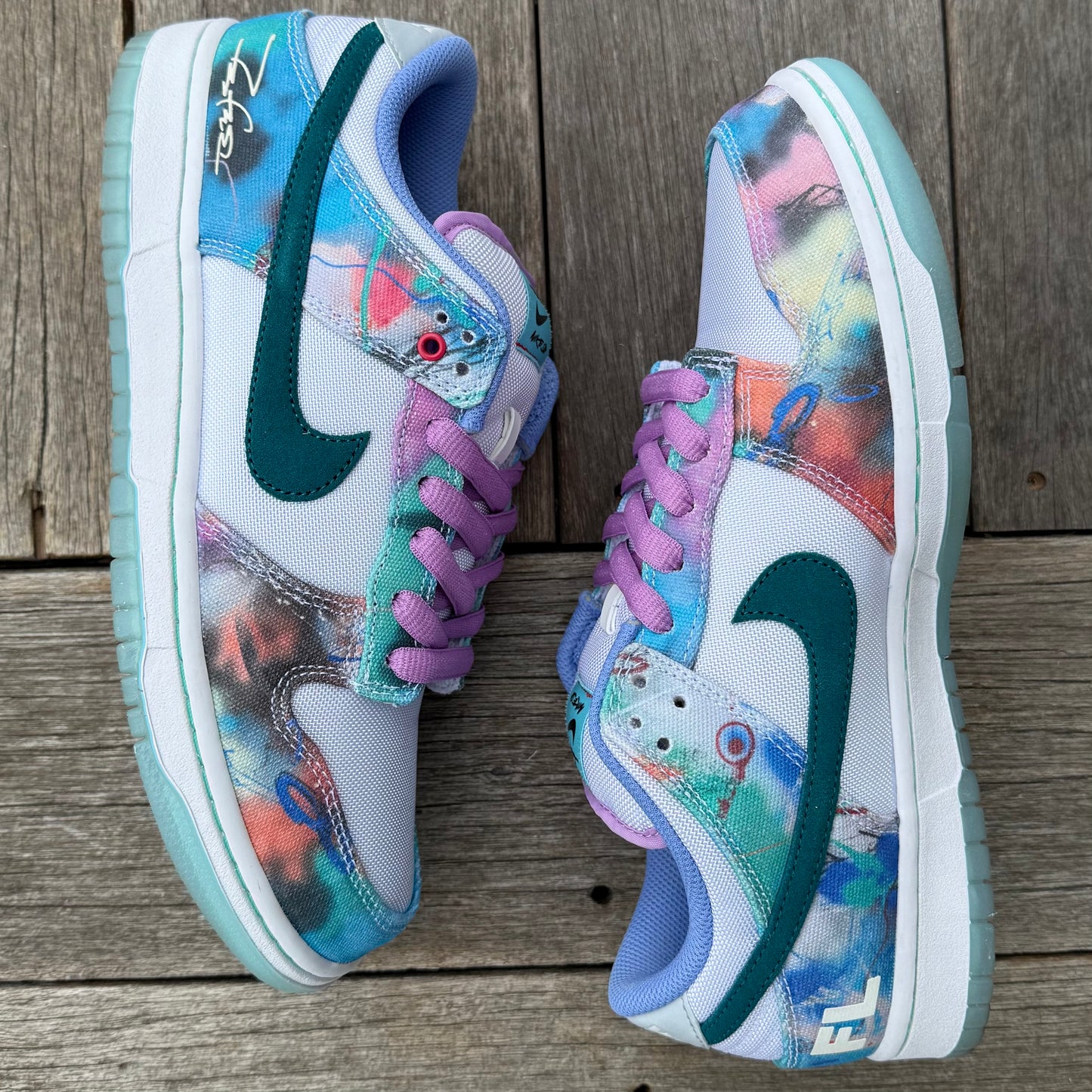 Nike SB Dunk Low Futura White Geode Teal Size 9.5