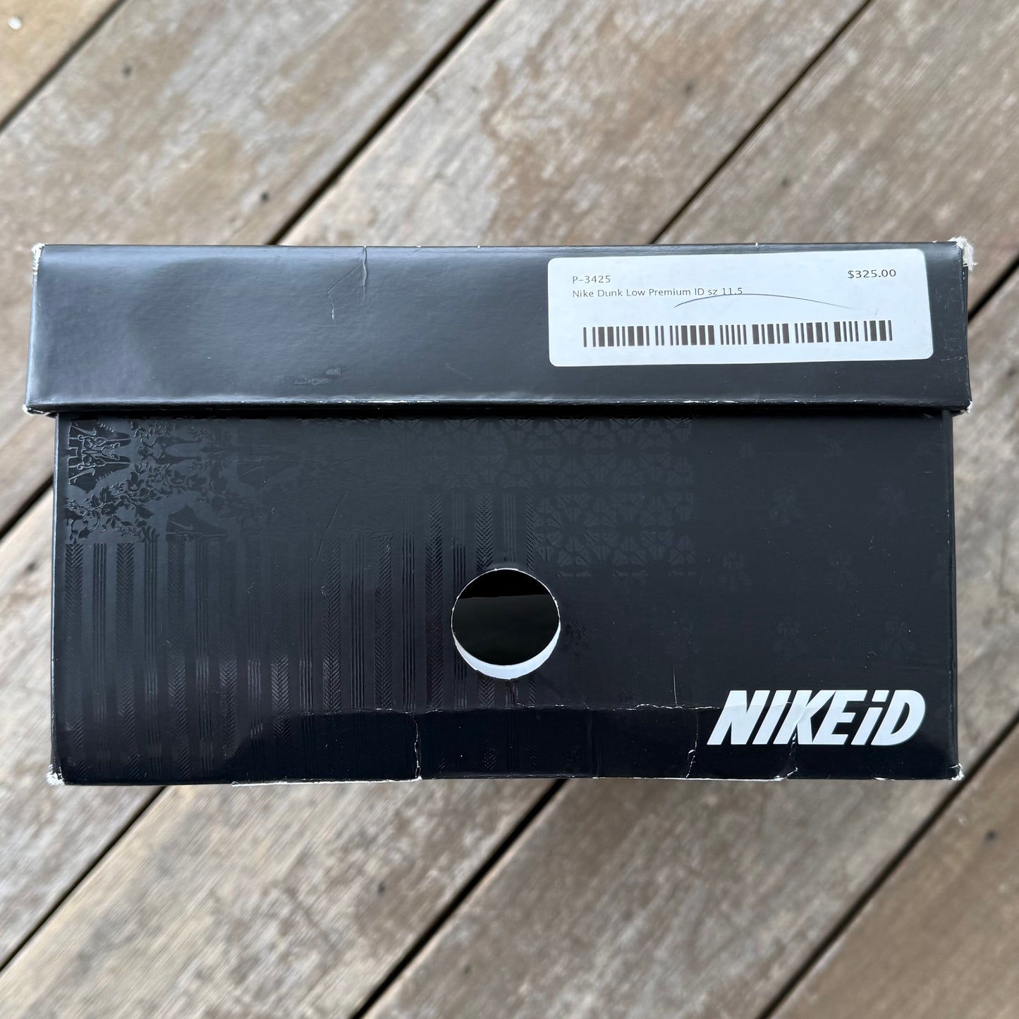 Nike Dunk Low ID Supreme Black Cement Size 11.5