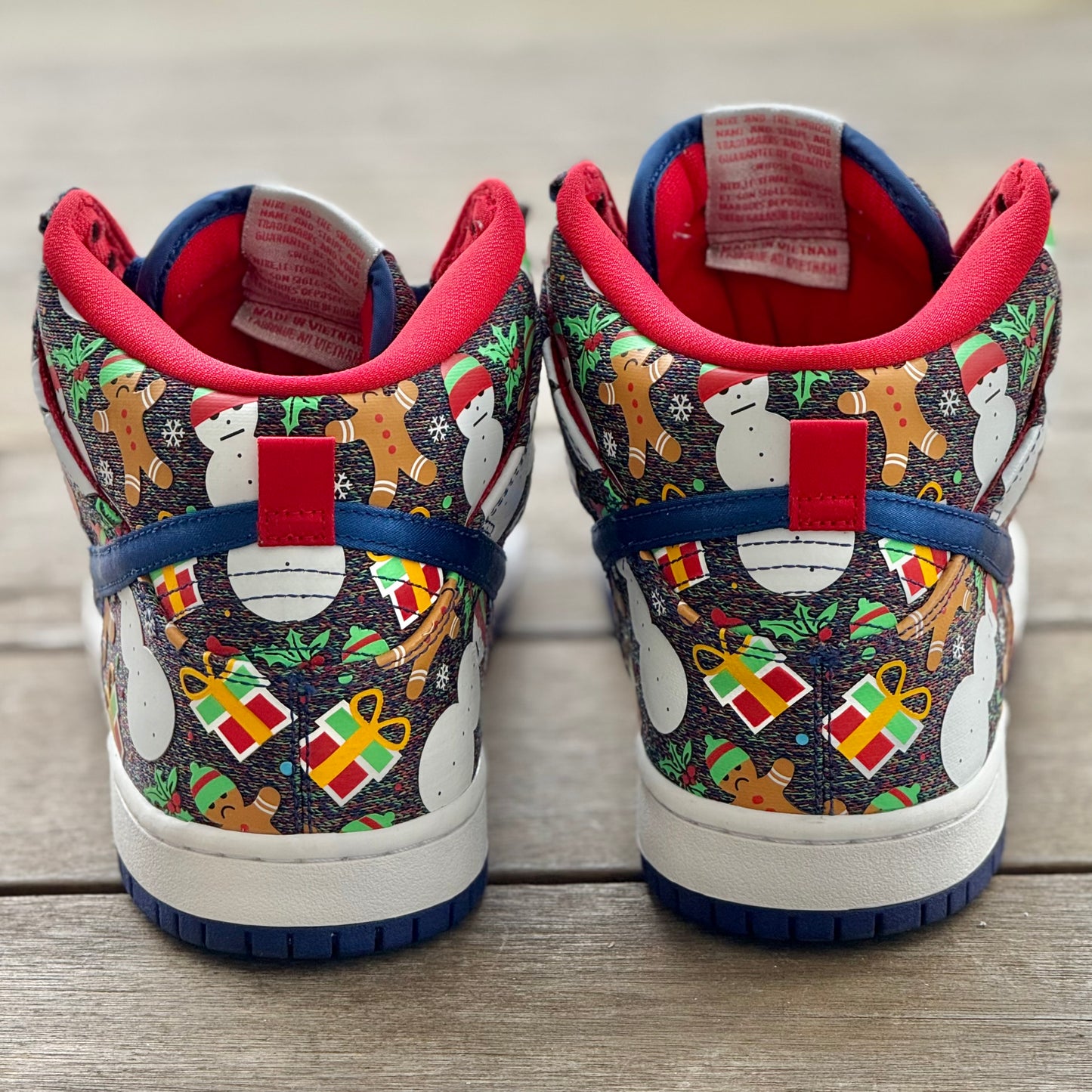 Nike SB Dunk High Ugly Christmas Sweater Blue Size 10