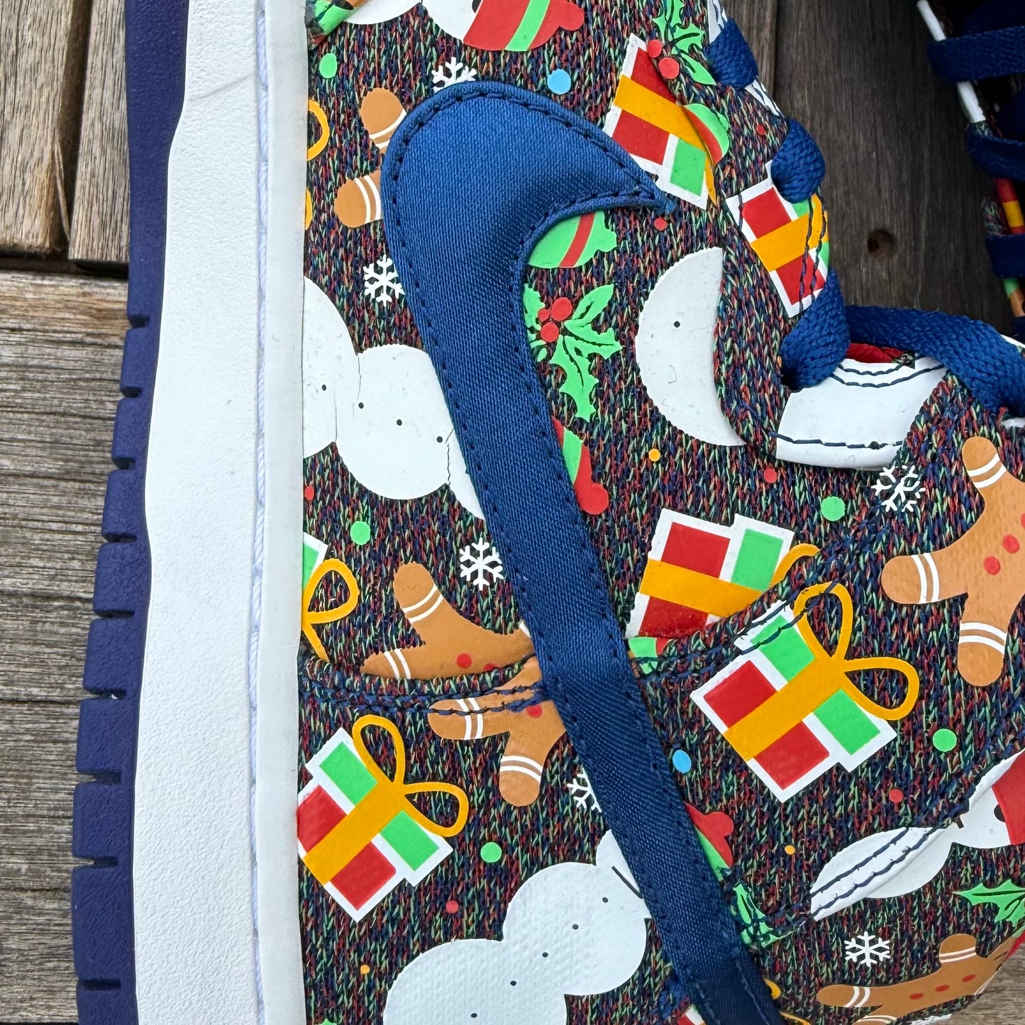 Nike SB Dunk High Ugly Christmas Sweater Blue Size 10