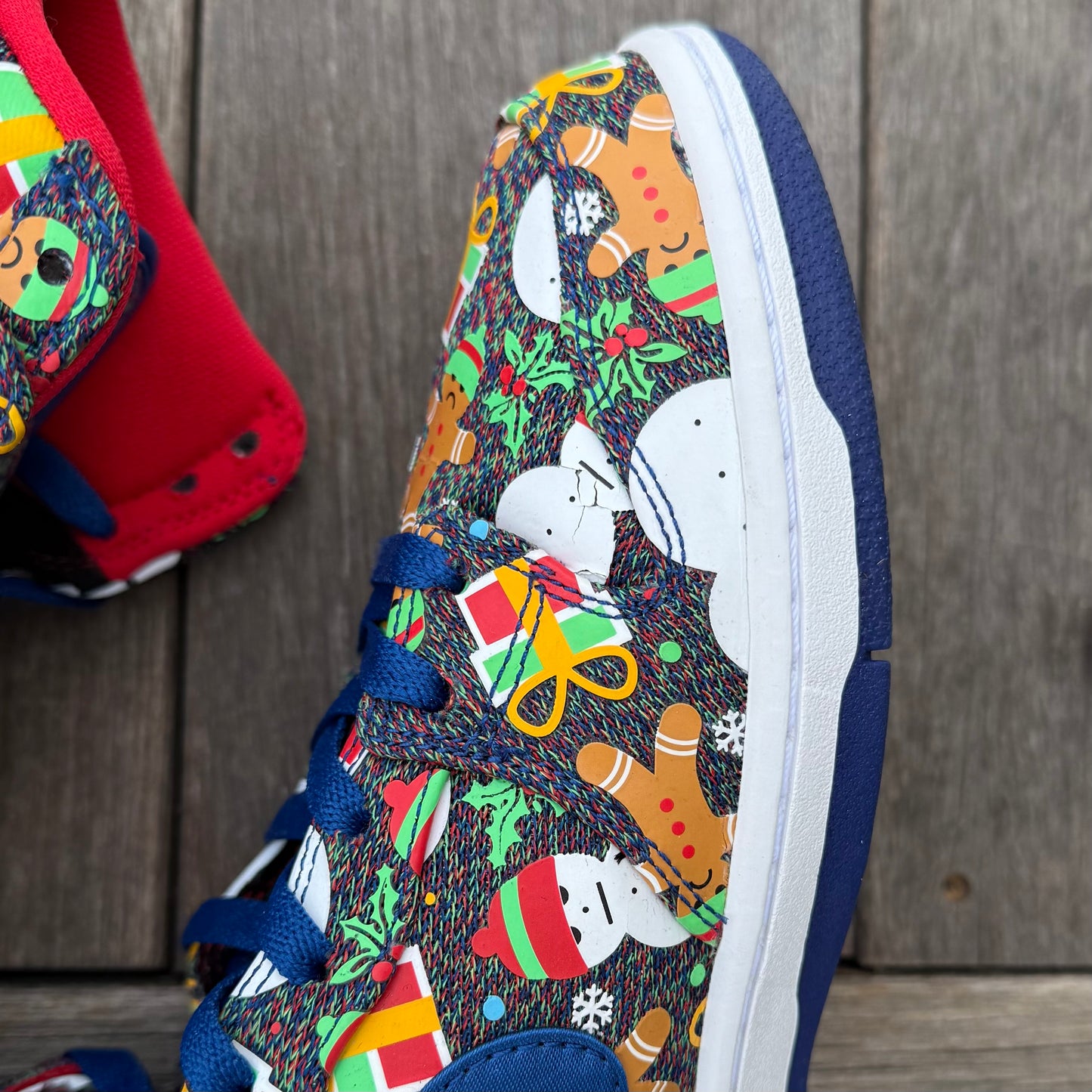 Nike SB Dunk High Ugly Christmas Sweater Blue Size 10