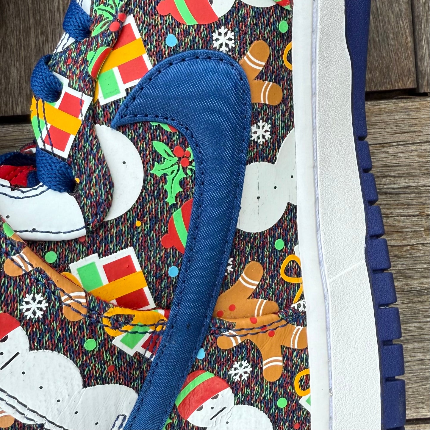 Nike SB Dunk High Ugly Christmas Sweater Blue Size 10