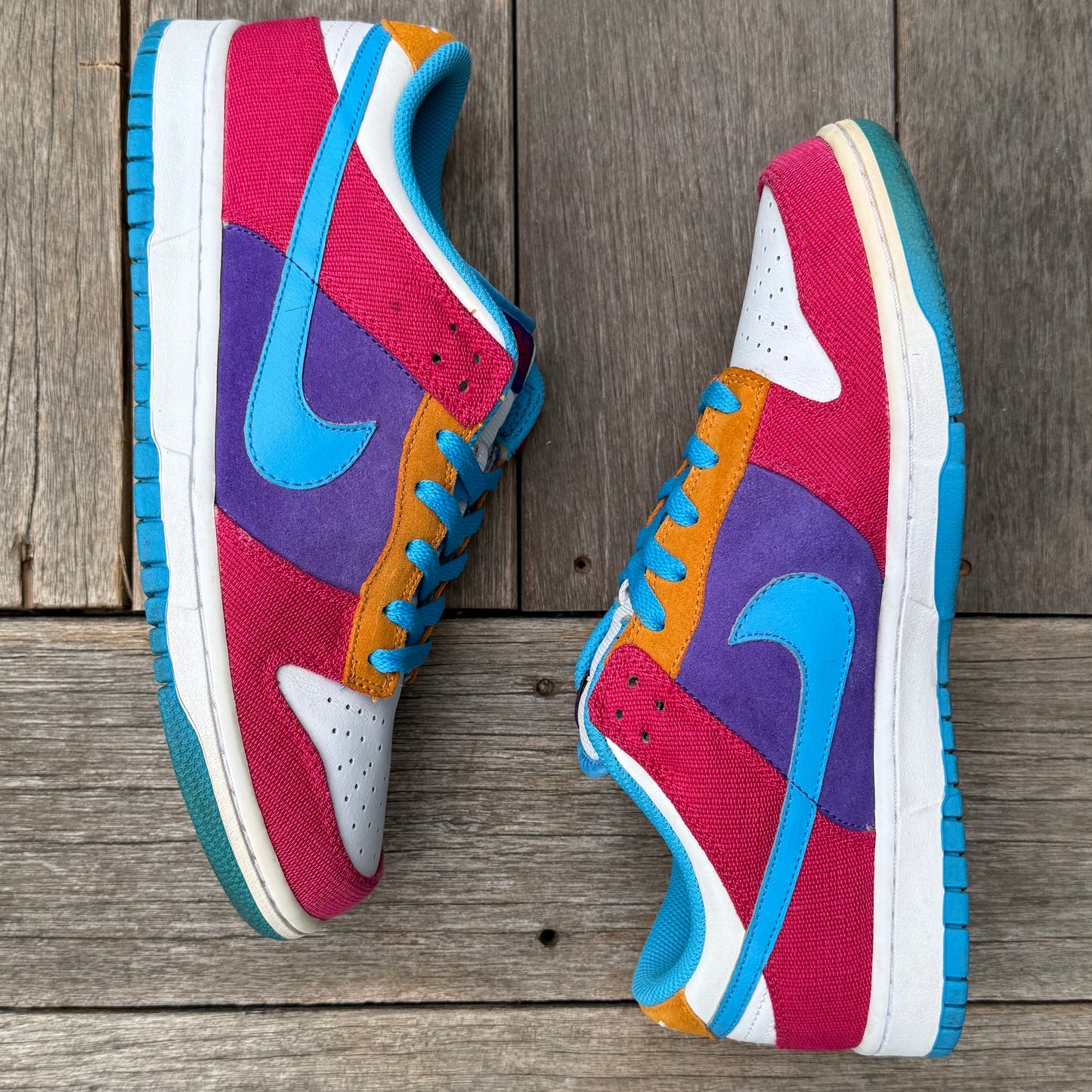 Nike Dunk Low 6.0 Brilliant Magenta Vivid Blue Size 10.5 (WMNS Size 12)