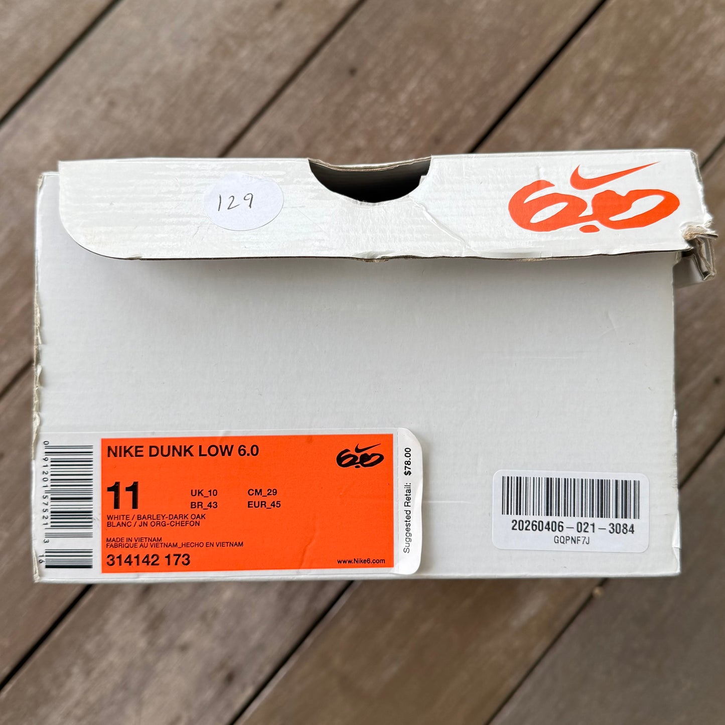 Nike Dunk Low 6.0 Dark Oak Size 11