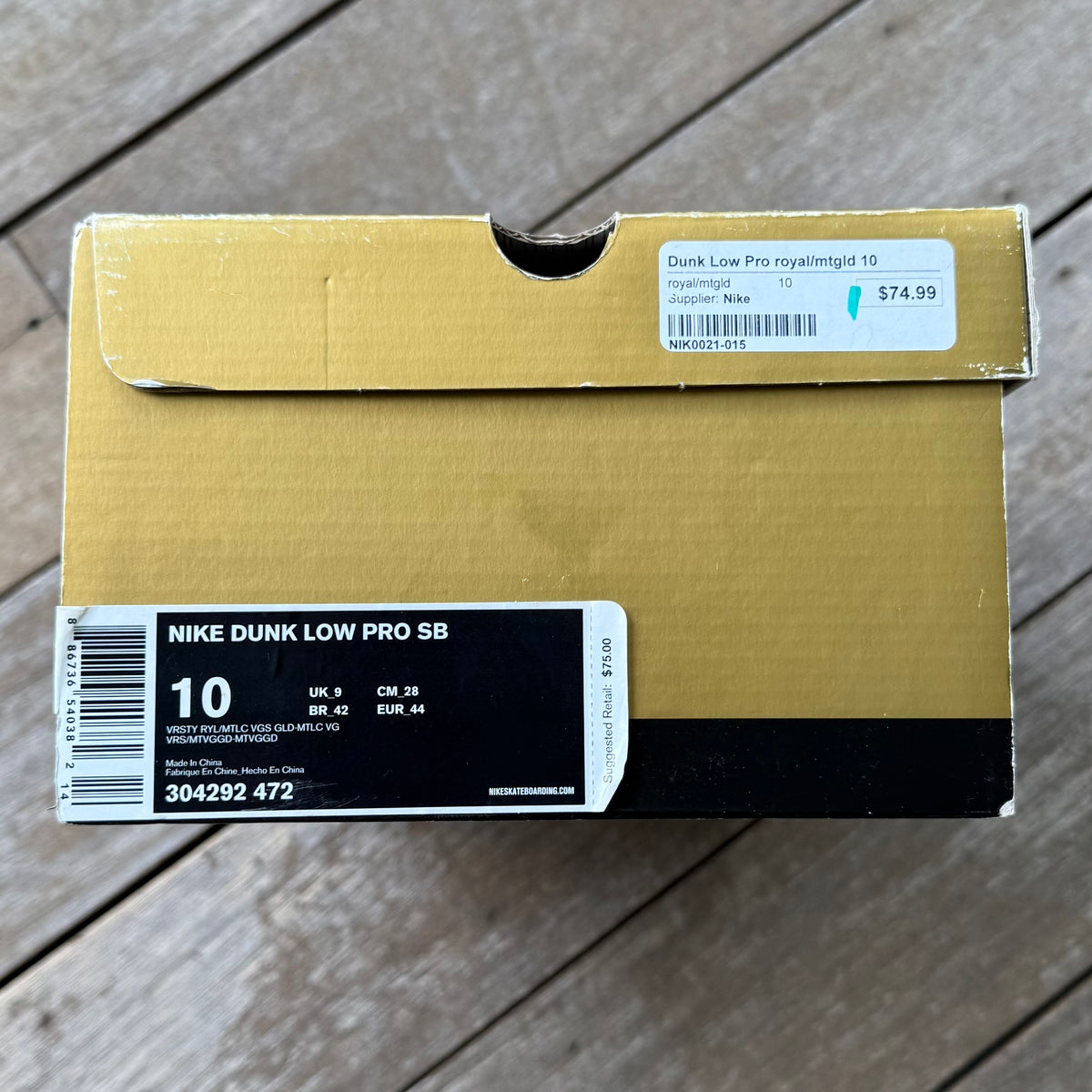 Nike SB Dunk Low Gold Rail Melbourne Size 10